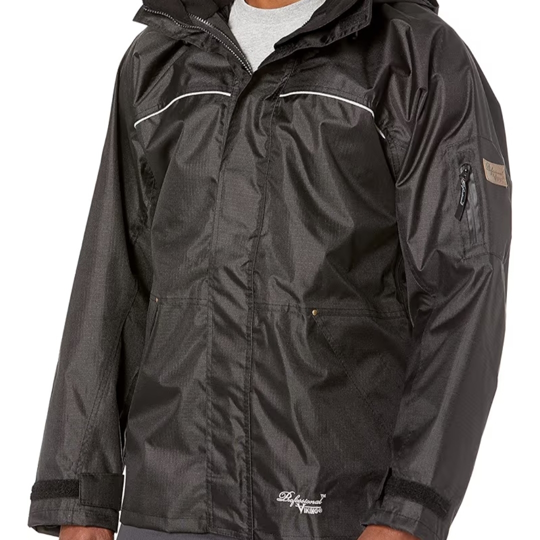 Professional Viking Thor 300d Bomber Xxl Men's Black Waterproof Hooded Jacket
